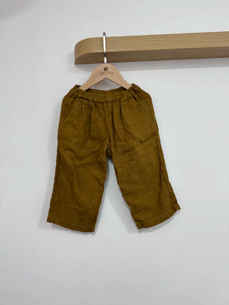 駝色棉麻褲18-24M image 1 of 0