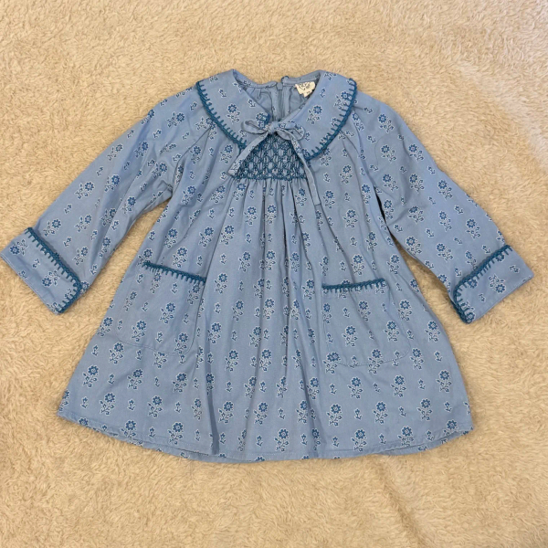 Nola Dress - Folk Floral Blue Mist image 1 of 0