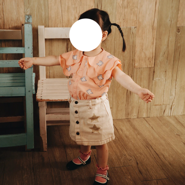 Doves Embroidered Blouse - Papaya 3y image 1 of 0