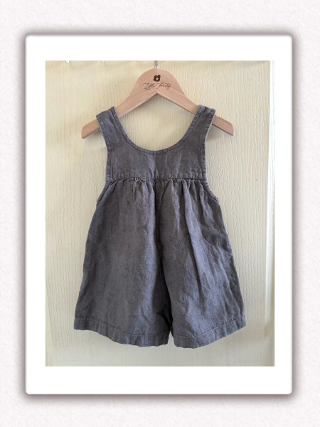 La Petite Alice 手工棉麻吊帶寬短褲 Pippa (深灰色)  image 1 of 0