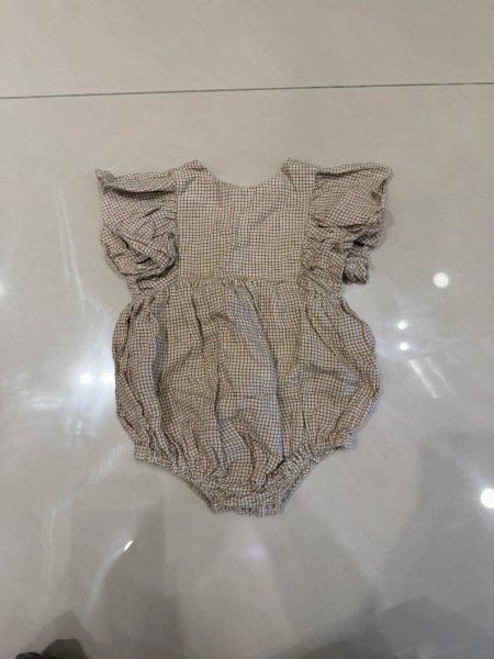 嬰幼兒有機棉格紋包屁衣 image 1 of 0
