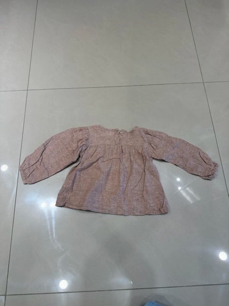 幼兒長袖有機棉粉色上衣 image 1 of 0