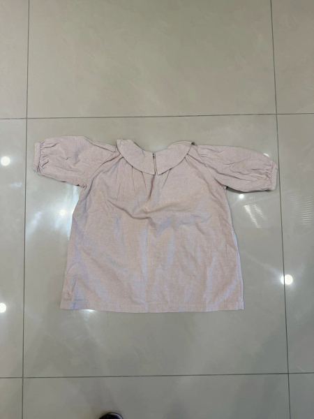 幼兒粉色長袖有機棉洋裝 image 1 of 0