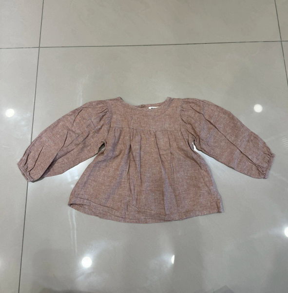幼兒長袖有機棉粉色上衣 image 1 of 0