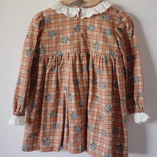 Brick lace dress 磚紅格紋蕾絲洋裝 image 1 of 0