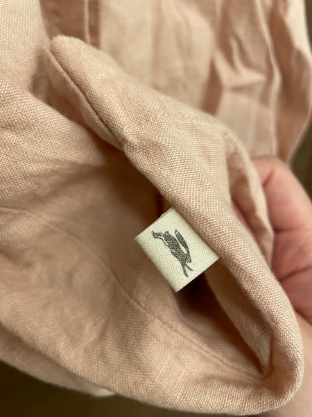 粉色棉麻刺繡洋裝 image 1 of 0