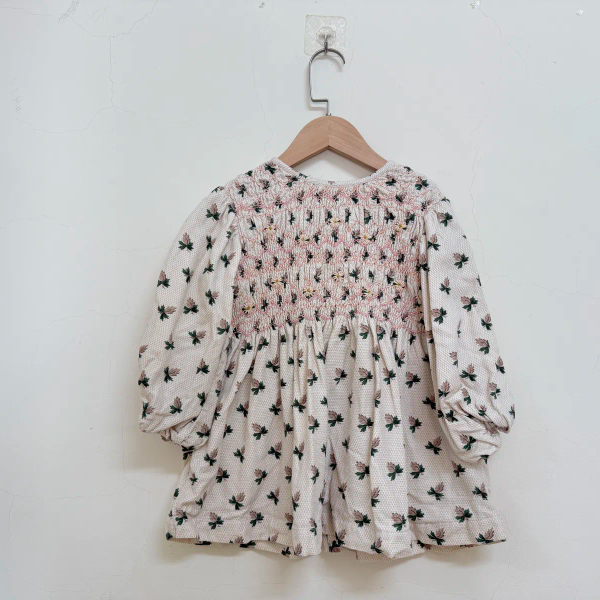 EXCLUSIVE Handsmock Blouse in Hazelnut Flower Print短版洋裝 image 1 of 0