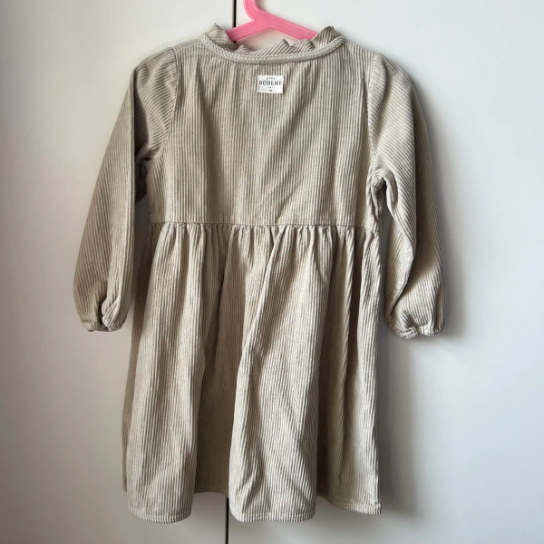 米色燈芯絨洋裝 image 1 of 0