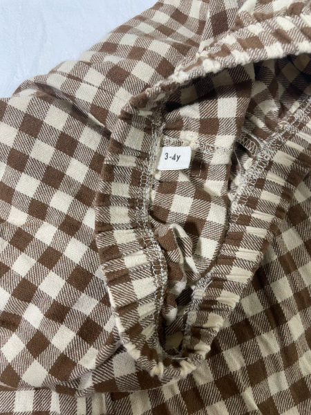 栗色格紋摺邊褲 image 1 of 0