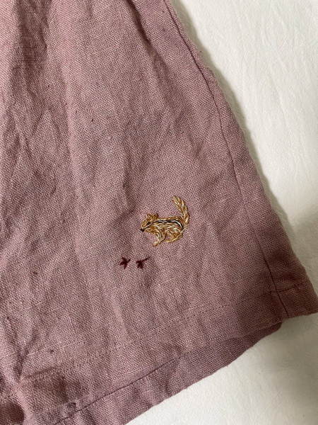 刺繡吊帶褲（紫） image 1 of 0
