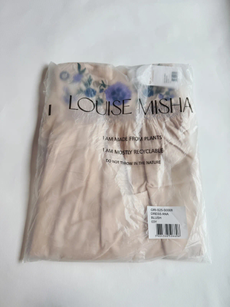 Dress Ana Blush 安娜刺繡紫花荷葉袖蕾絲飾邊棉麻洋裝 腮紅 image 1 of 0