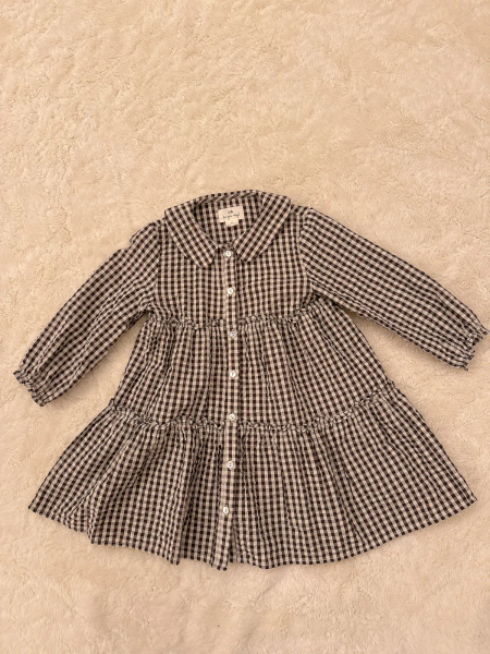 咖啡格紋洋裝 image 1 of 0