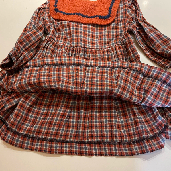 KALINKA 針織領亞麻格紋洋裝 Teodora Dress 1-2y image 1 of 0
