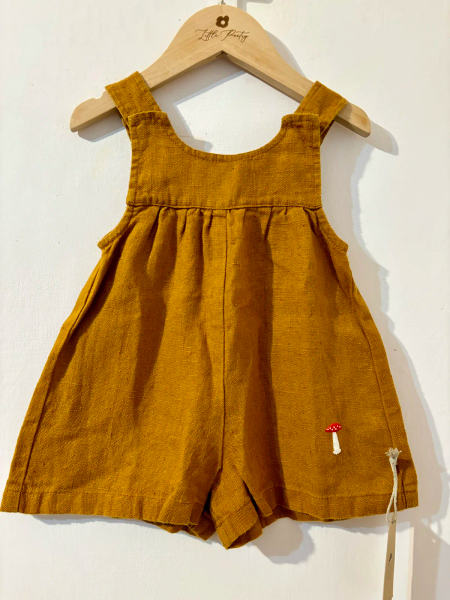 香菇刺繡吊帶褲 image 1 of 0