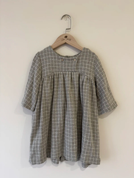 灰色毛呢格紋洋裝 image 1 of 0