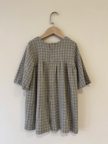 灰色毛呢格紋洋裝 image 1 of 0