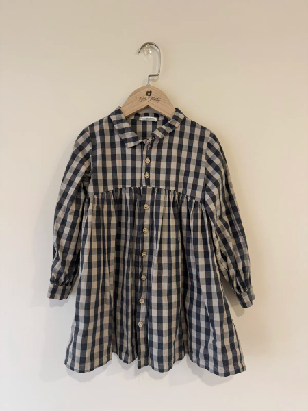 黑色格紋洋裝 image 1 of 0