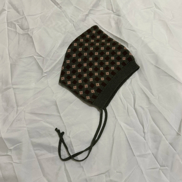 Castell Bonnet 圖騰針織綁帶帽 (鼠尾草綠) image 1 of 0