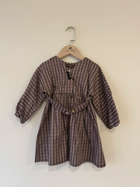 酒紅格紋洋裝 image 1 of 0