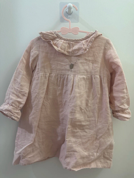 粉色刺繡洋裝 image 1 of 0