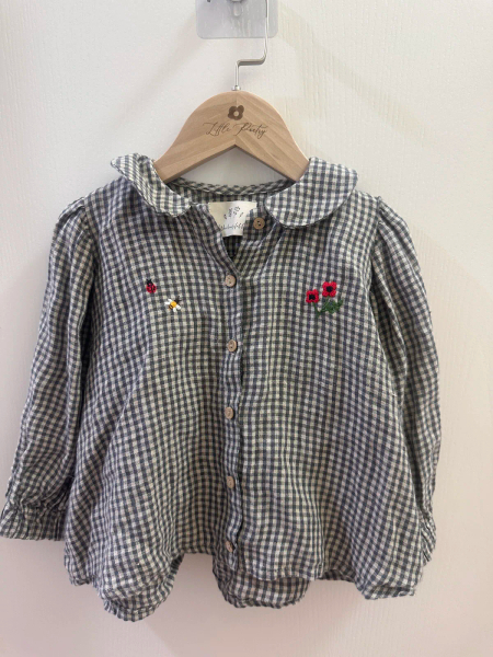格紋刺繡上衣 image 1 of 0