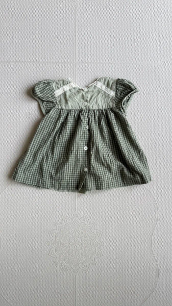 Little green check blouse / bloomer image 1 of 0