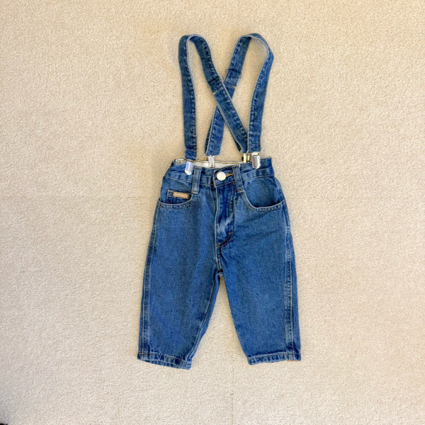 合身可拆式吊帶牛仔褲 image 1 of 0