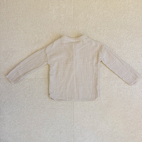 有機棉紗亨利領襯衫 image 1 of 0