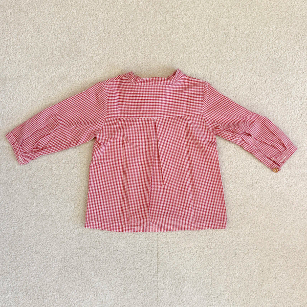 紅格紋口袋中山領上衣 image 1 of 0