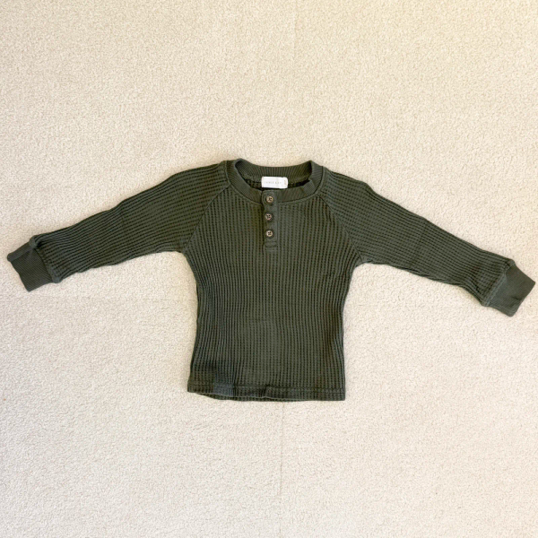 鬆餅格長袖上衣 image 1 of 0