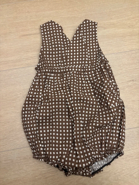 咖啡格紋Romper  image 1 of 0