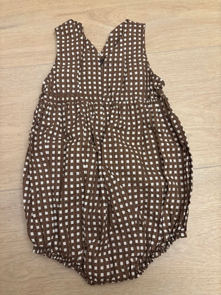 咖啡格紋Romper  image 1 of 0