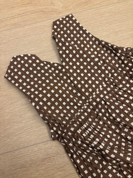 咖啡格紋Romper  image 1 of 0