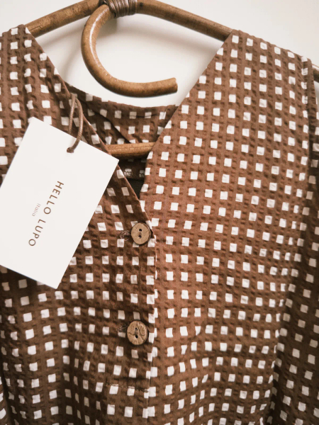 Himawari dress - chocolate quadri image 1 of 0