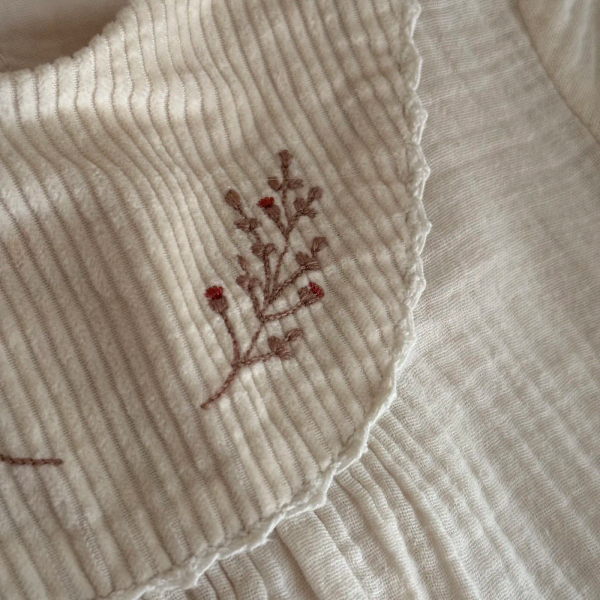 刺繡燈芯絨拼接 image 1 of 0