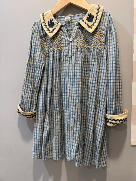 藍色刺繡洋裝 image 1 of 0