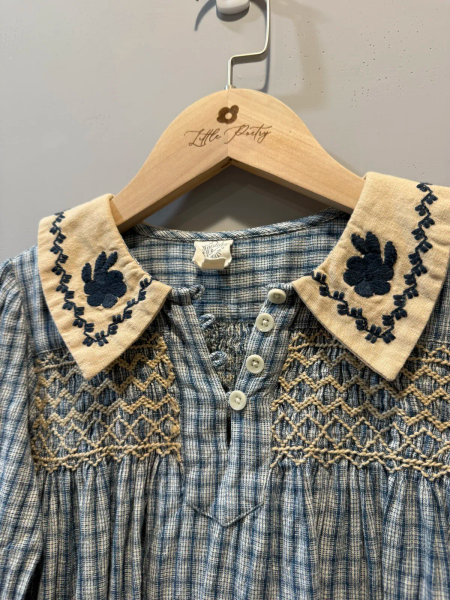 藍色刺繡洋裝 image 1 of 0