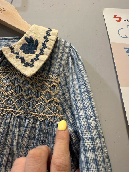藍色刺繡洋裝 image 1 of 0