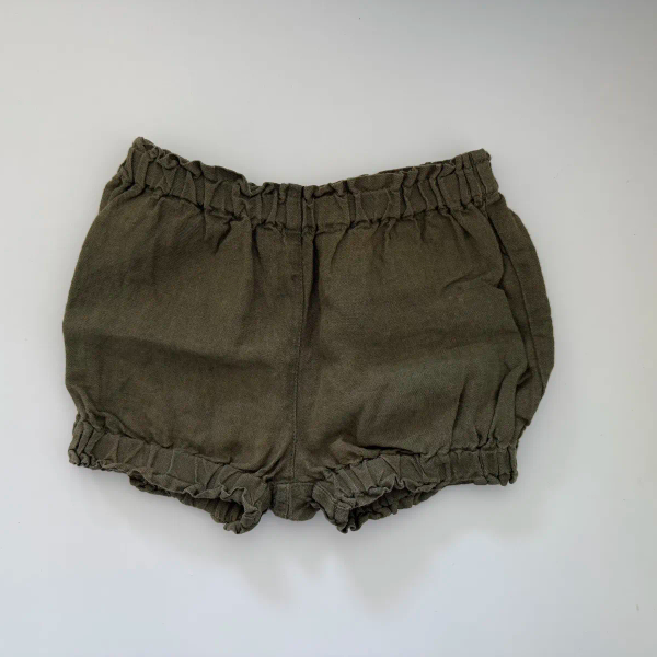 Linen Ruffled Shorts Ivy image 1 of 0