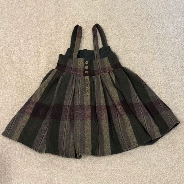格紋毛料吊帶洋裝 image 1 of 0