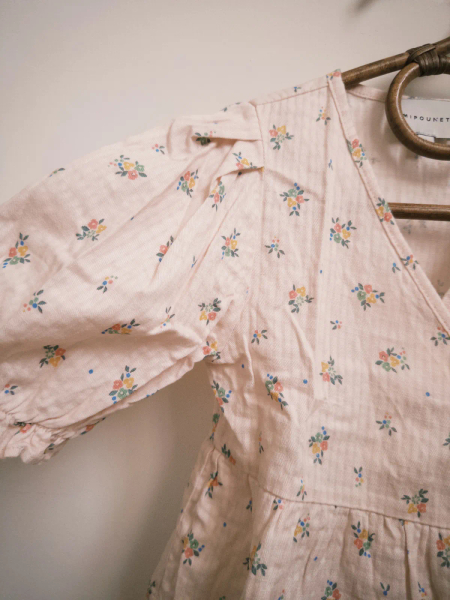 小碎花澎袖綁帶和服上衣 image 1 of 0