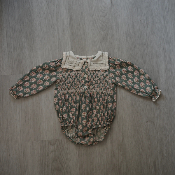Organic Emilie Smocked Romper image 1 of 0