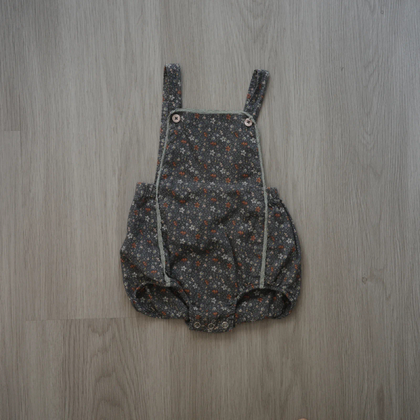 Whitby romper - cottage floral on blue image 1 of 0