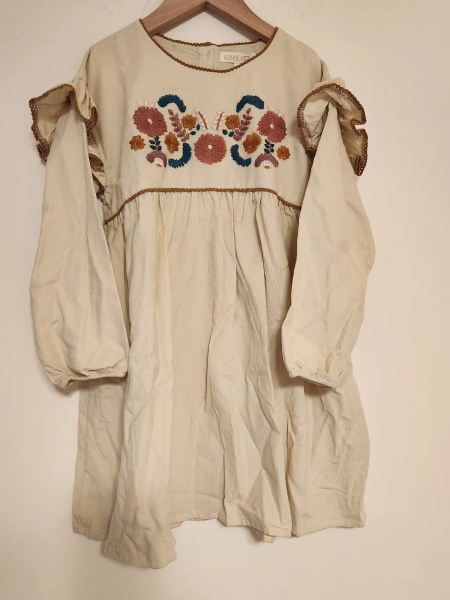 刺繡絨布洋裝 image 1 of 0