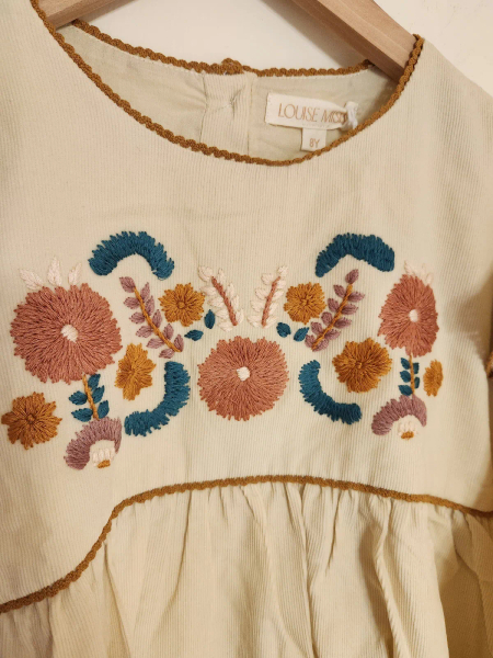 刺繡絨布洋裝 image 1 of 0