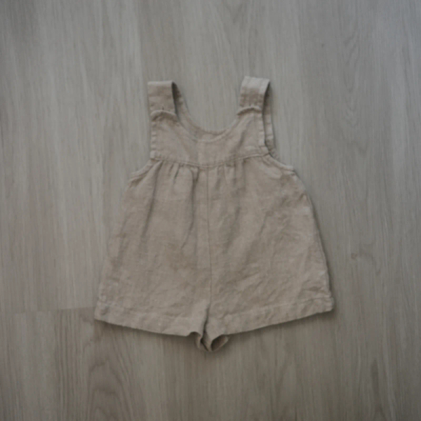 手工棉麻刺繡吊帶寬短褲 Pippa  image 1 of 0