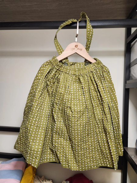 草綠款點點吊帶裙 image 1 of 0