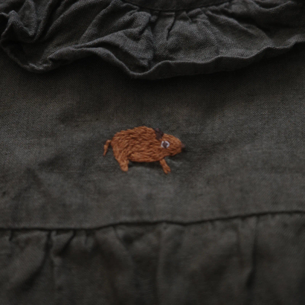 棉麻短袖刺繡洋裝 image 1 of 0