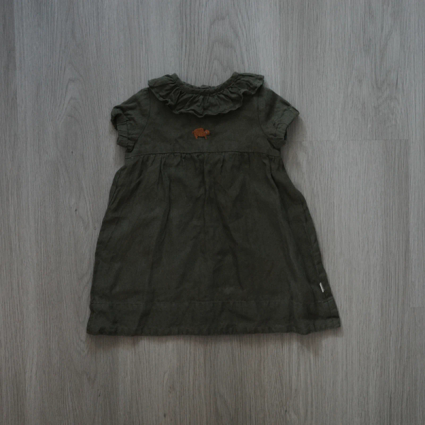 棉麻短袖刺繡洋裝 image 1 of 0