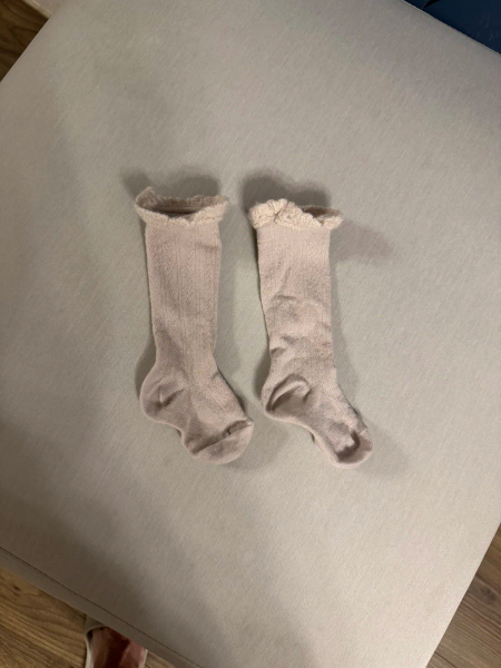 美麗諾羊毛雕花長襪 奶油白 image 1 of 0